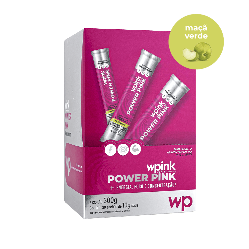 power pink de maçã verde - pré-treino - 300g - wp